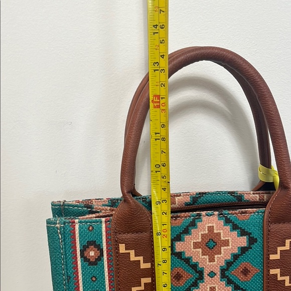 WRANGLER SOUTHWESTERN PRINT TOTE + CROSSBODY BAG - Turquoise - Picture 11 of 11